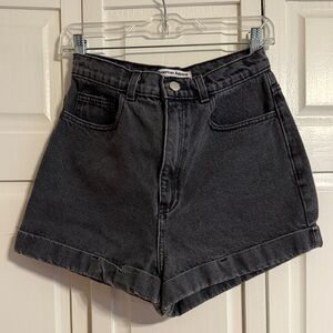 American Apparel Dark Gray/ Washed Black Jean Shorts size 29